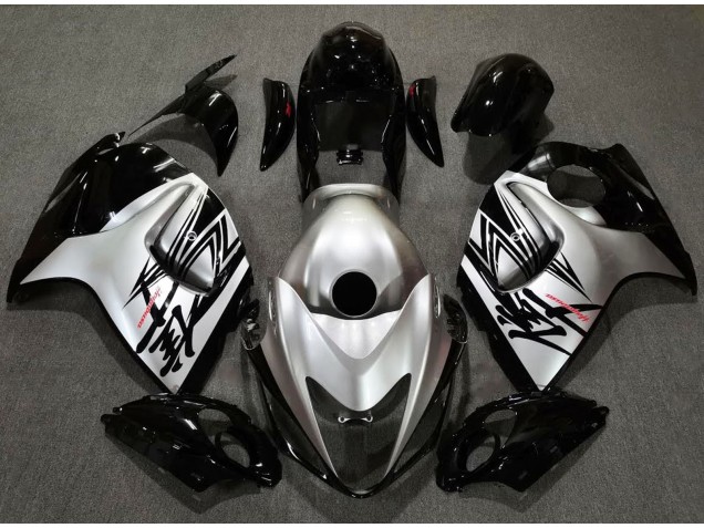 08-20 Gloss Black & Silver Design GSXR 1300 Hayabusa Fairings