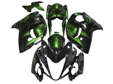 08-20 Gloss Black and Deep Green GSXR 1300 Hayabusa Fairings