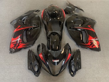 08-20 Gloss Black with Red Logos GSXR 1300 Hayabusa Fairings