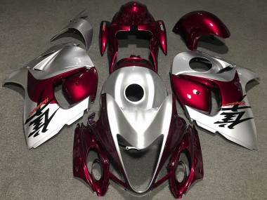 08-20 Gloss Red and Silver GSXR 1300 Hayabusa Fairings