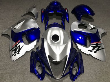 08-20 Gloss Silver and Blue GSXR 1300 Hayabusa Fairings