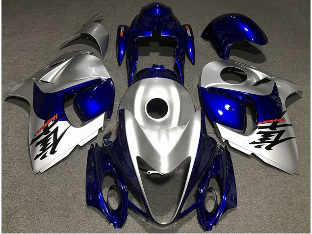 08-20 Gloss Silver and Blue GSXR 1300 Hayabusa Fairings