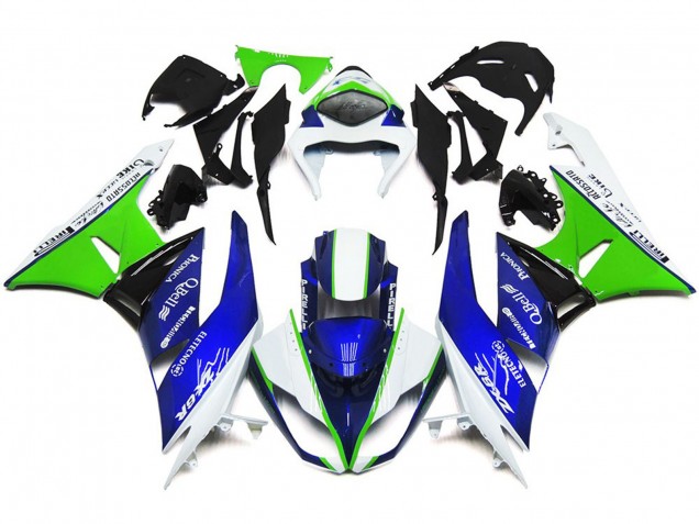 09-12 Deep Blue Green and White ZX6R Fairings