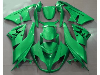 09-12 Gloss Green & Custom Logos ZX6R Fairings