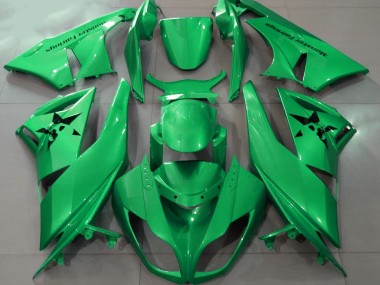 09-12 Gloss Green & Custom Logos ZX6R Fairings