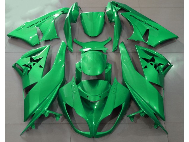 09-12 Gloss Green & Custom Logos ZX6R Fairings