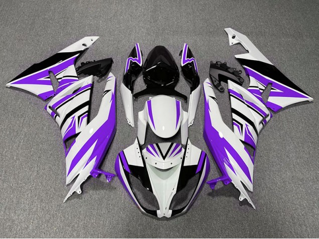 09-12 Purple White and Black Zag ZX6R Fairings