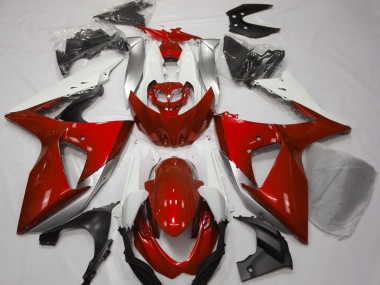 09-16 Gloss Red & White GSXR 1000 Fairings