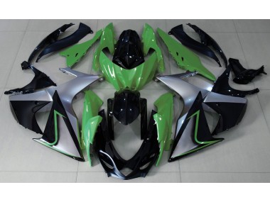 09-16 Green Silver and Black GSXR 1000 Fairings