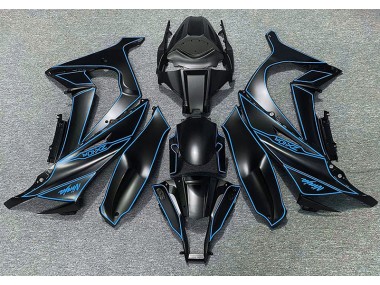 11-15 Matte Black & Blue Lining ZX10R Fairings