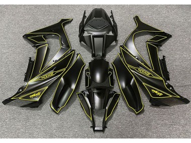 11-15 Matte Black & Yellow Lining ZX10R Fairings