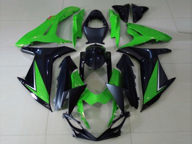 11-24 Gloss Green and Black GSXR 600-750 Fairings