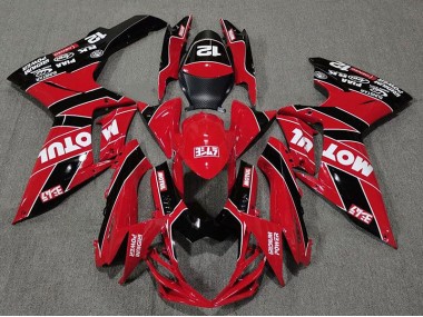 11-24 Gloss Red and Black Motul GSXR 600-750 Fairings