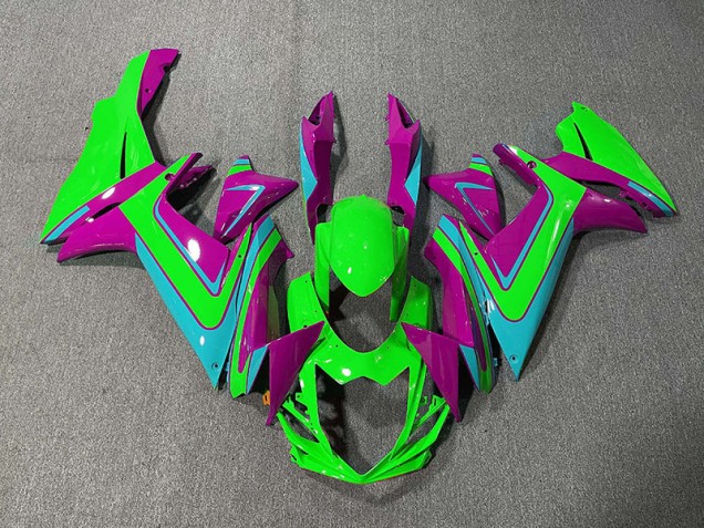 11-24 Green Light Blue and Magenta GSXR 600-750 Fairings