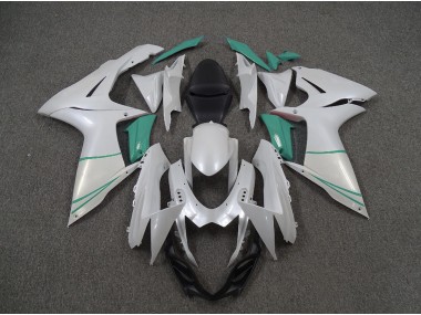 11-24 Pearl White and T Blue GSXR 600-750 Fairings