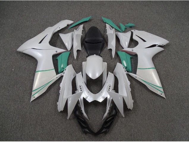 11-24 Pearl White and T Blue GSXR 600-750 Fairings