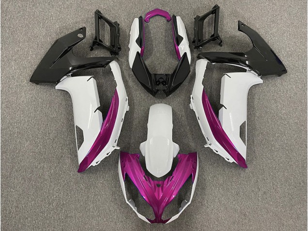 12-16 Gloss White & Magenta Ninja 650R Fairings