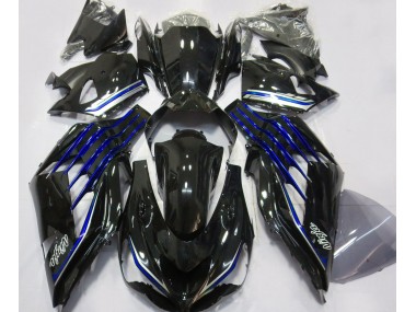 12-21 Gloss Black & Blue ZX14R Fairings