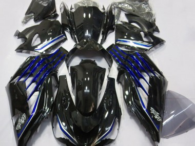 12-21 Gloss Black & Blue ZX14R Fairings