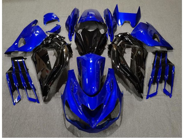 12-21 Gloss Blue and Black ZX14R Fairings