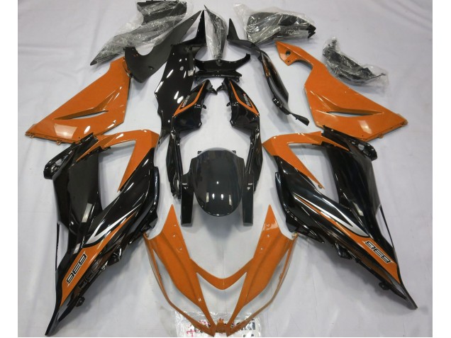 13-18 Black and Orange ZX6R Fairings