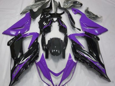 13-18 Black and Purple ZX6R Fairings