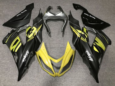 13-18 Gloss Black & Yellow ZX6R Fairings