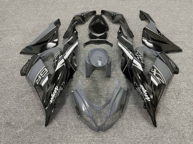 13-18 Gloss Grey and Black ZX6R Fairings