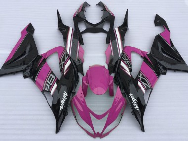 13-18 Gloss Pink and Black ZX6R Fairings