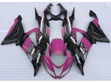 13-18 Gloss Pink and Black ZX6R Fairings