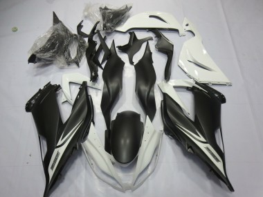 13-18 Matte Black White ZX6R Fairings