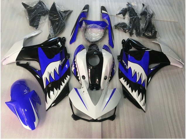 15-18 Blue and White Shark R3 Fairings