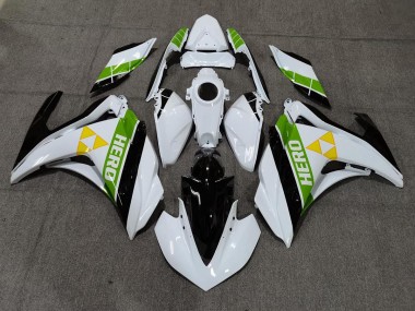 15-18 Gloss White Black and Green R3 Fairings