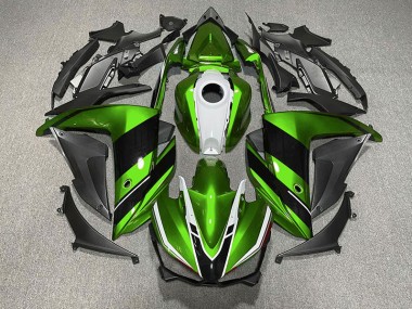 15-18 Green Black and White R3 Fairings