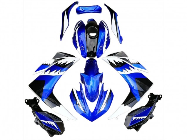 15-18 White Blue and Black Shark R3 Fairings