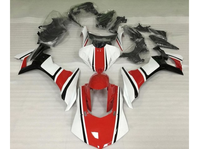 15-19 Gloss White Red and Black R1 Fairings