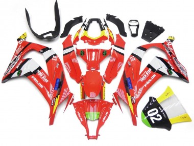 16-19 Red and Black w White ZX10R Fairings