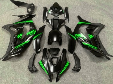 16-19 Satin Black & Green ZX10R Fairings