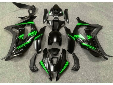 16-19 Satin Black & Green ZX10R Fairings