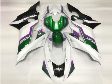 17-21 Green and Gloss White R6 Fairings