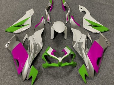 19-23 Gloss Green Pink and Silver ZX6R Fairings