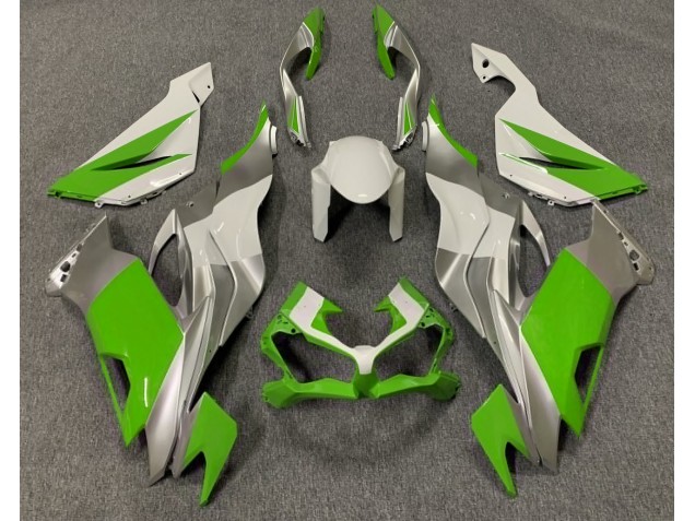 19-23 Gloss Green White and Silver ZX6R Fairings