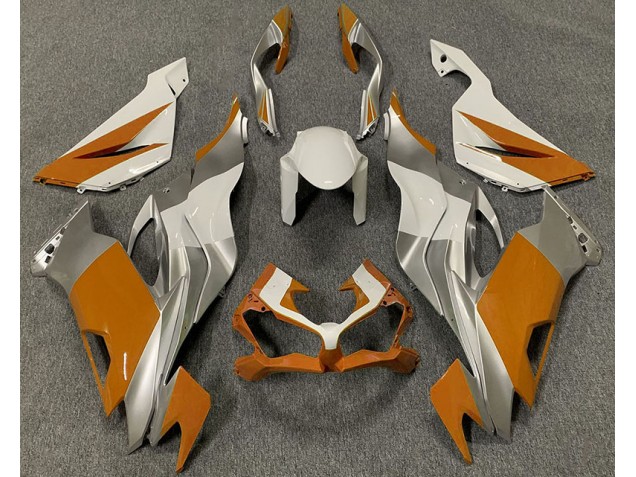 19-23 Orange White and Silver ZX6R Fairings