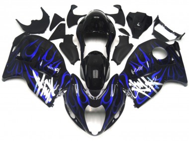 97-07 Black with Deep Blue Flame GSXR 1300 Hayabusa Fairings