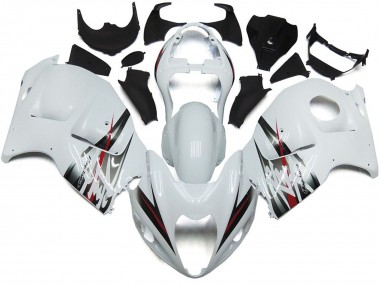 97-07 Gloss White and Silver Style GSXR 1300 Hayabusa Fairings