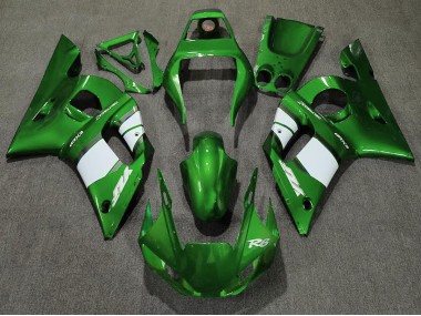 98-02 Deep Green & White R6 Fairings